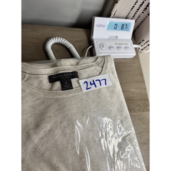 Banana Republic Men’s Silk Linen Sweater M Oatmeal Crewneck Smart Preppy Minimal - Picture 10 of 10